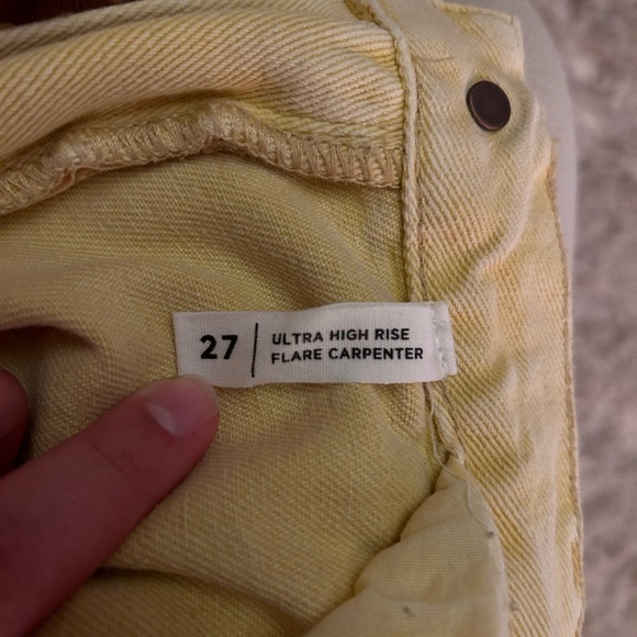 Yellow Pacsun high rise cargo pants; women’s size 27 - Picture 3 of 4